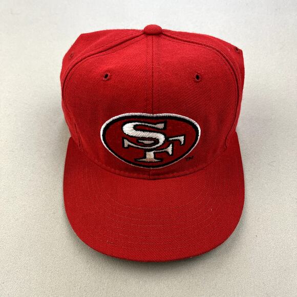Vintage San Francisco 49ers Hat Cap Fitted 7-1/8 Red New Era NFL Pro Model 80s - Picture 2 of 8
